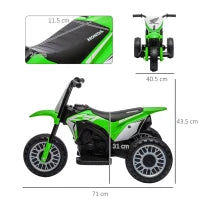Moto Elettrica per Bambini con Licenza Honda CRF450RL a 3 Ruote, Età 18-36 Mesi, Verde