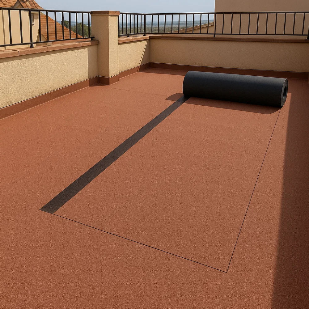 Guaina ardesiata casasciutta impermeabilizzazione tetti terrazze coperture 1x10 m *** colore- rosso, confezione 1