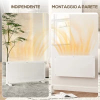 Riscaldatore a Convezione 2000W a Temperatura Regolabile con Telecomando e Timer, 87x21.5x44.5 cm, Bianco