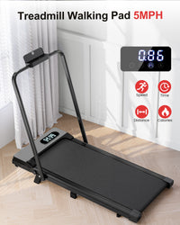 Tapis Roulant Elettrico Pieghevole 1-8 km/h - RATTANTREE - con Inclinazione, Display a LED, Supporto per App e Tablet - Portante 145kg - Nero