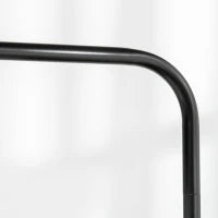 Lampada da Terra Moderna in Acciaio con Paralume in Tessuto Effetto Lino, 64x38x163.5 cm, Bianca e Nera