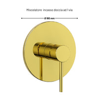 Jazz miscelatore incasso doccia in ottone *** finitura- oro lucido, confezione 1