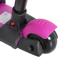 Monopattino 3 Ruote per Bambini con Sedile e Maniglione, Manubrio con Altezza Regolabile, 62x25x72.5cm Rosa