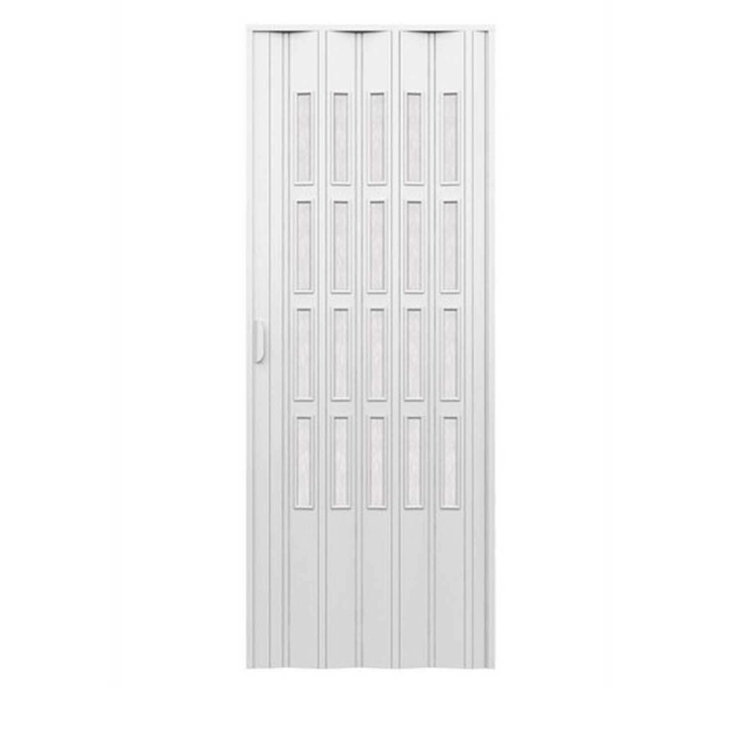 Porta a soffietto da interno in kit con vetri in PVC Bianca 82x220 cm mod. Sonia