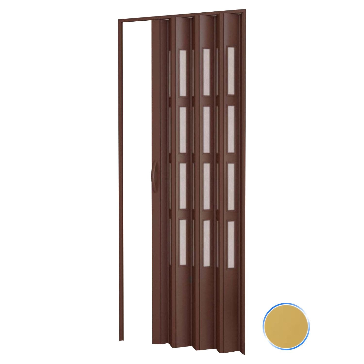 Porta a soffietto da interno in kit con vetri in PVC Frassino 82x220 cm mod. Sonia