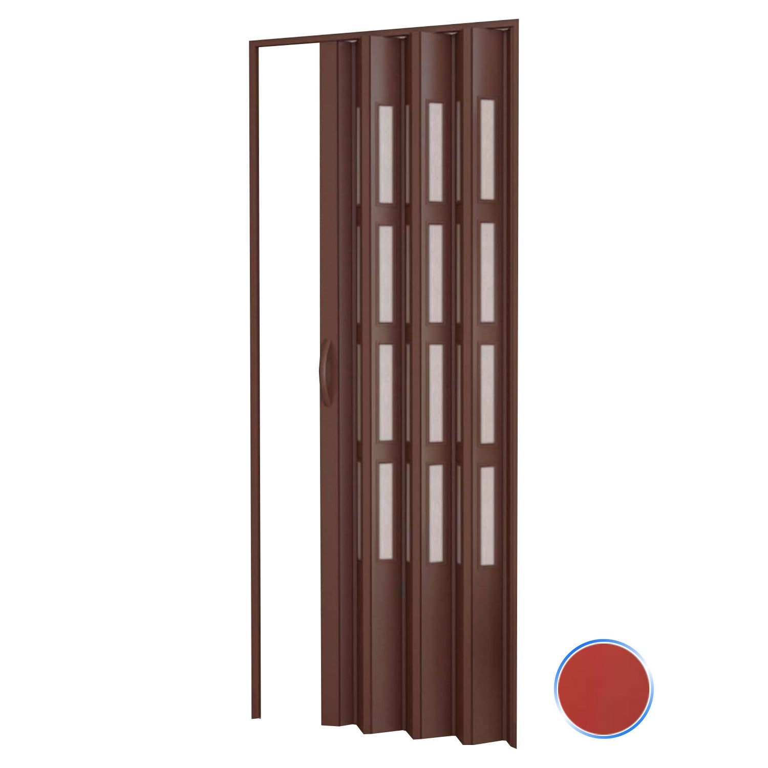 Porta a soffietto da interno in kit con vetri in PVC Rosso 82x220 cm mod. Sonia