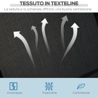 Dondolo da Giardino a 3 Posti in Metallo, Tetto Parasole Rimovibile e Lavabile, Nero e Argento, 171x108x154cm