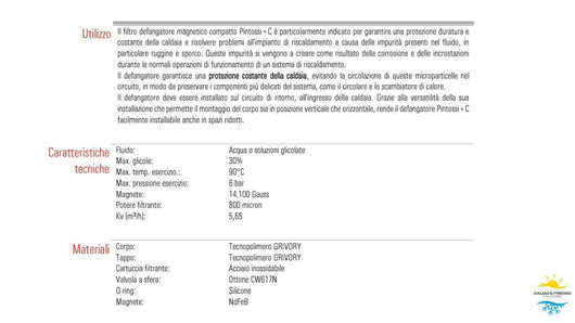 Filtro Defangatore Magnetico bianco per caldaia da 3/4" universale per caldaie a condensazione