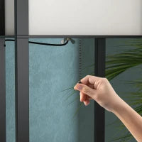 Lampada a Terra 40W con 3 Mensole Integrate e Interruttore a Pedale, Lampada Moderna in MDF e PS, 26x26x160 cm, Nero e Bianco