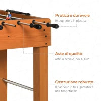 Calcio Balilla Professionale per Adulti e Famiglia, Tavolo Calciobalilla per Adulti, Tavolo da Biliardo Billiardino con 2 Palline, Segnapunti e 22 Giocatori, 122x61x80.7cm