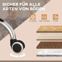 Sedia da Ufficio con Massaggio, Sedia da Scrivania con Funzione di Riscaldamento, Sedia Girevole, Funzione Inclinabile, Sedia da PC Altezza Regolabile, Marrone Chiaro