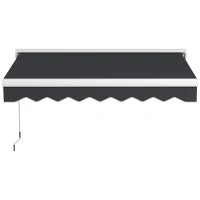 Tenda Parasole con Estensione Elettrica o Manuale, Telecomando Incluso, Telaio in Alluminio, 2.5 x 2 m, Grigio