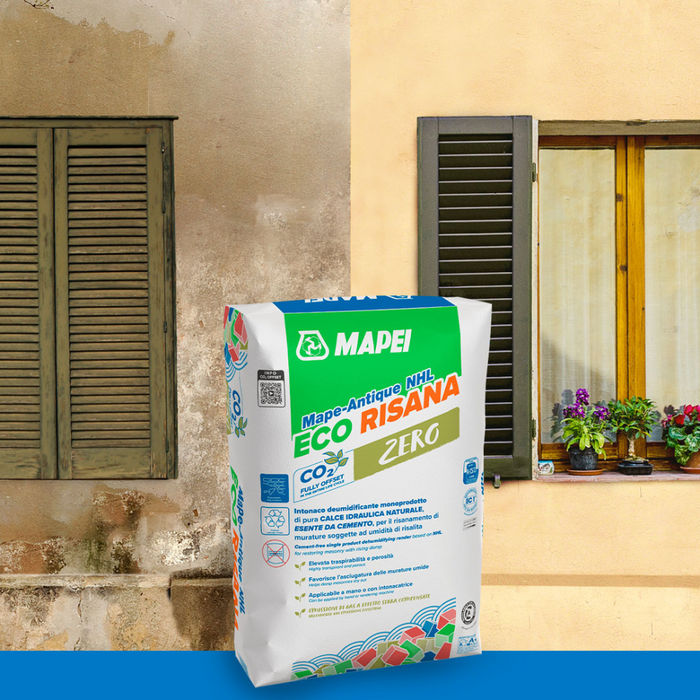 Intonaco deumidificante a base calce mape antique nhl eco risana mapei 20 kg