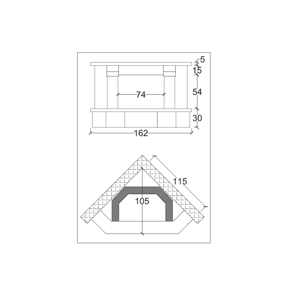 Camino barcellona rivestimento focolare refrattario m100 angolare pietra