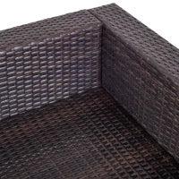 Set Giardino Esterno 6 Pezzi in Rattan PE, Salotto da Giardino con Divano Angolare e Pouf con Cuscini Lavabili, Marrone