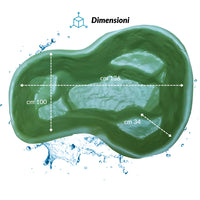 Laghetto da giardino green bracciano litri 220 dimensioni 136x100xh34 cm
