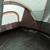 Tenda da campeggio per 5-6 persone, Tenda familiare, Borsa per il trasporto, 4,55x2,2x1,8m, Grigio Chiaro/Nero