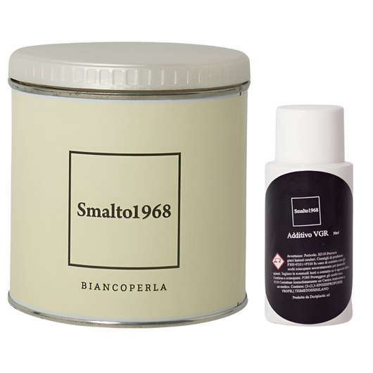 Smalto1968 base acqua vgr piastrelle ceramiche supporti difficili l 0.5 *** colore- biancoperla, confezione 1
