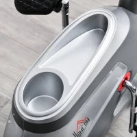 Cyclette Orizzontale con Seduta Regolabile, 8 Resistenze e Monitor LCD, 121.5-136x62.5x98cm, Grigio