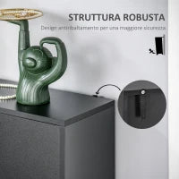 Scarpiera Salvaspazio Regolabile, Mobile Portascarpe con 8 Scomparti Legno 80 x 24 x 120cm Nero