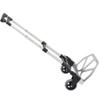 HOMCOM Carrello Portapacchi Pieghevole max 70kg con Maniglie Telescopiche e Altezza Regolabile, 41x38.5x100 cm, Argento