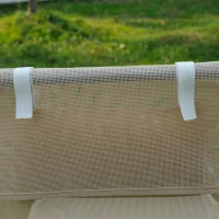 Set 2 Lettini Prendisole Pieghevoli con Schienale Reclinabile a 4 Livelli, Metallo e Tessuto a Rete, Beige