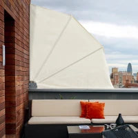 Tenda Frangivista a Ventaglio Salvaspazio e Richiudibile in Alluminio e Poliestere, 140x10x140cm Bianco Crema