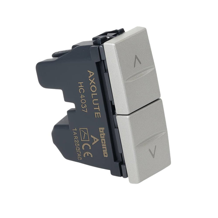 Bticino axolute pulsante doppio 1p no interbloccato varie finiture *** colore grigio, confezione 1