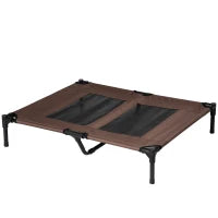 Brandina per Cani in Metallo e Tessuto Oxford Traspirante, 92x76x18 cm Marrone e Nero