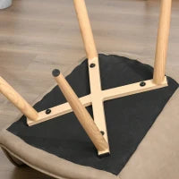 Sedia da Pranzo Moderna con Braccioli e Schienale in Finta Pelle con Gambe in Metallo, 63x61x84 cm, Marrone