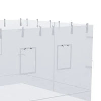 Parete per Gazebo 3x3 in Nylon, Set 3 Pezzi Zanzariera con 6 Finestre e Porta con Cerniera, 300Lx195 cm