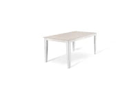 E-STYLO Tavolo allungabile con top cemento bianco in melaminico e base in metallo bianco, 80cm X 130/290cm H. 76cm.