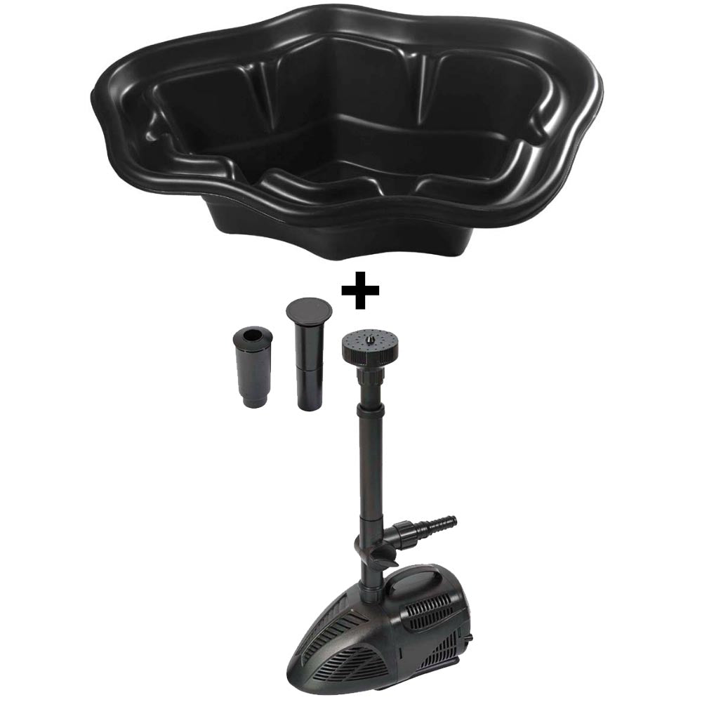 Set laghetto per giardino kawai da 500 lt + pompa per laghetto vx 1500 litri/h laghetto magic