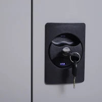 Armadietto Mobile Ripiano Regolabile Chiusura di Sicurezza per Casa Ufficio Garage Acciaio 80x40x92.5cm Grigio