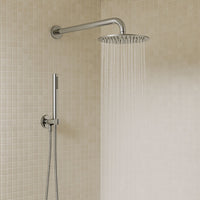 Set per doccia soffione tondo in acciaio inox 250 millimetri effetto spazzolato *** confezione 1