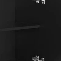 Credenza a goccia, con ante sagomate,  120×37,5×80,8 cm, Nero