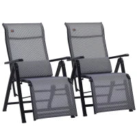 Sdraio da Giardino Zero Gravity Set 2 Pz, Regolabile su 9 Livelli, con Cuscini, 65x70x111cm, Grigio
