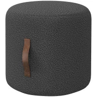 Poggiapiedi, Pouf con un design moderno, Grigio scuro + Marrone