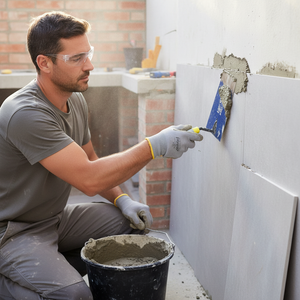 Cazzuola ancora a punta quadra 16 cm con manico in gomma