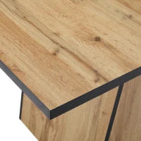 Tavolo da pranzo moderno con venature del legno, per 4-6 persone, 138,5x80x75 cm, Marrone chiaro
