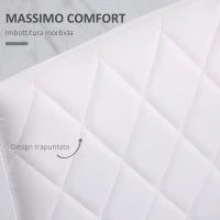 Set 4 Sedie Imbottite per Sala da Pranzo con Rivestimento in Similpelle, 41x50x91cm - Bianco