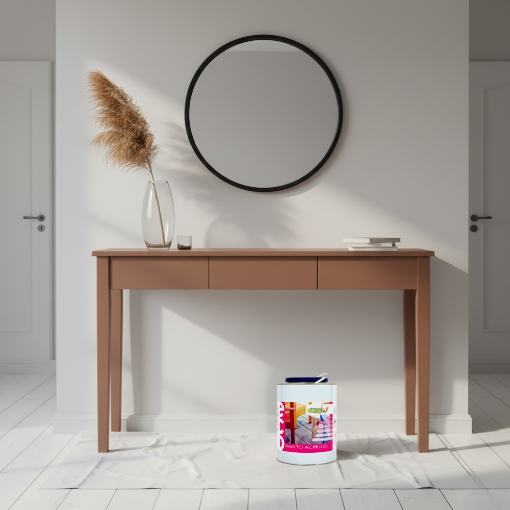 Ecolux smalto satinato acrilico ecologico per legno e metallo *** formato 2.5 lt, colore- cammello, confezione 1