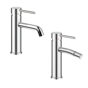 Miscelatori bagno lavabo e bidet serie jazz con leva in metallo e piletta facile installazione *** finitura- cromo, c...