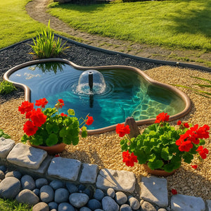 Laghetto in vetroresina modello bahamas perle d'acqua cm 238x168x50 litri 900