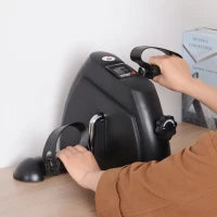 Mini Cyclette Portatile per l'Allenamento di Gambe per Braccia con Display LCD TPR, PP, PP, ruota in ghisa 35 x 40 x 31 cm Nero