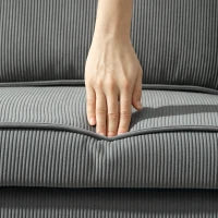 Divano 2 Posti con Spazio Contenitore e 2 Cuscini, in Tessuto Effetto Velluto e Legno, 140x63x79 cm, Grigio