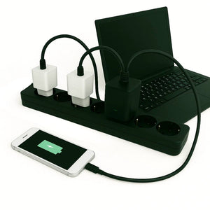 Ecova 30098x multipresa 6 uscite universali con interruttore cavo 1,5m nero 3500w