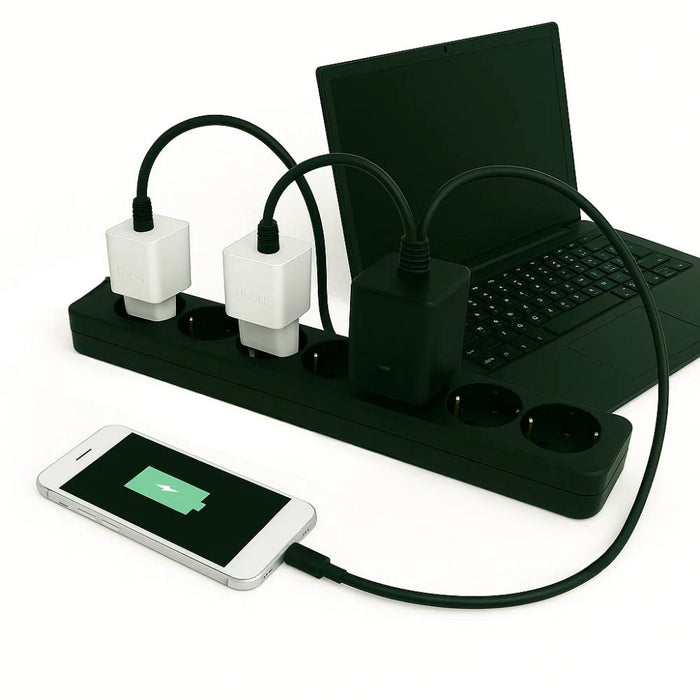 Ecova 30098x multipresa 6 uscite universali con interruttore cavo 1,5m nero 3500w