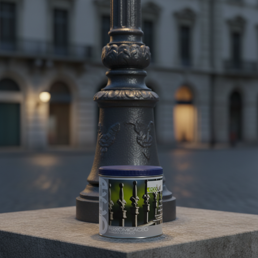 Ecolux smalto ferromicaceo antichizzante acrilico grigio scuro 8010 *** formato 0,5 l, confezione 1