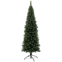Albero di Natale Innevato Alto 180 cm con 618 Rami, Pigne e Base in Acciaio